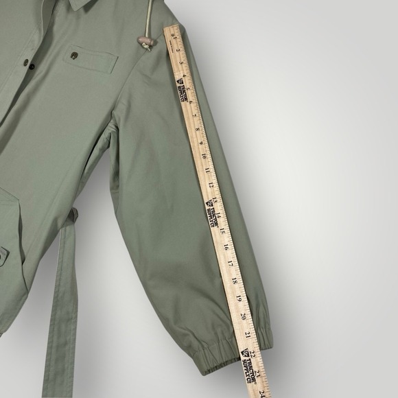 Etienne Aigner Vintage Belted Short Greenish Trench Coat Woman's‎ 10 Classic - Picture 5 of 16
